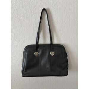 Coldwater Creek Silver Heart Shoulder Bag Briefcase Laptop Faux Alligator